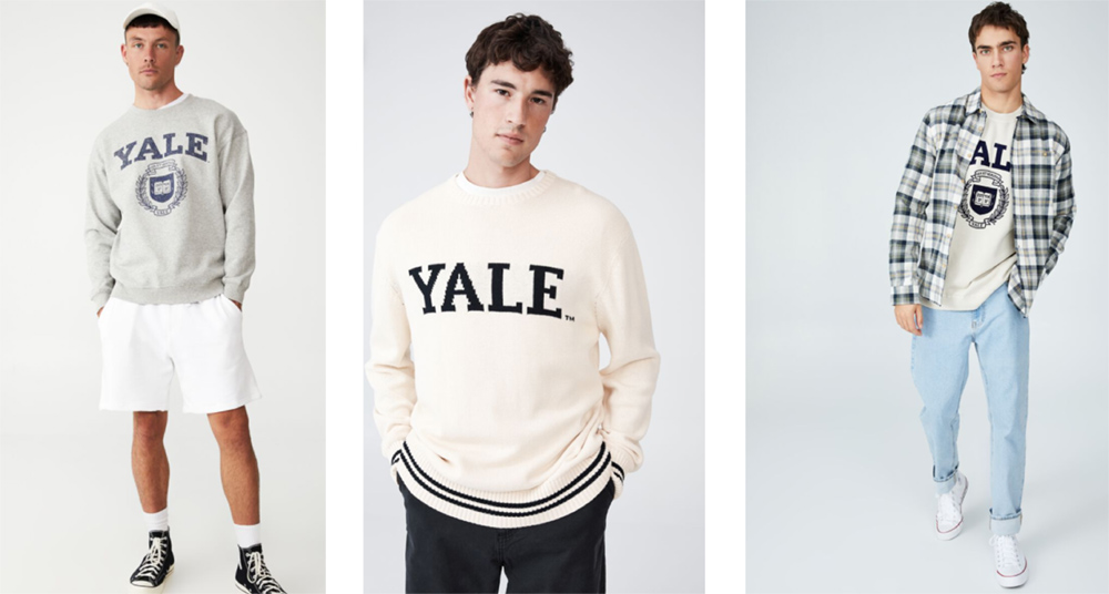 Men wearing Licensed Yale Products